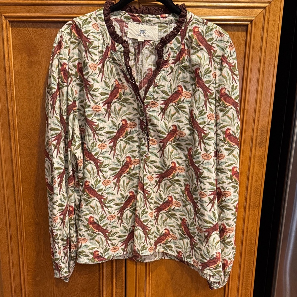 Printfresh - On the Books Blouse - Birdsong